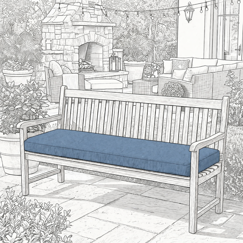 Custom Outdoor Rectangle Bench Cushion