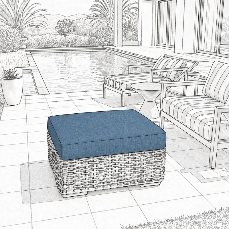 Sunbrella Rectangular Square Ottoman Cushions
