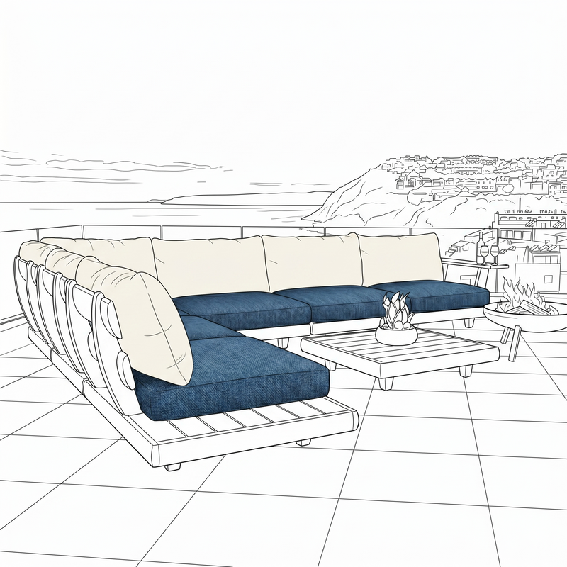Outdoor Sofa / Couch Custom Cushions